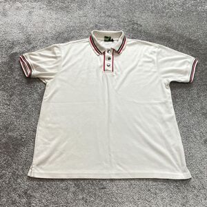 Franky Max Polo Shirt Mens XL White Collared Rugby Golf Solid Preppy Red Trim